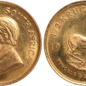 Half ounce South African Krugerrand - mixed dates from 1980