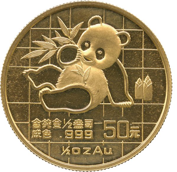 Half ounce Chinese Panda 1982-2015