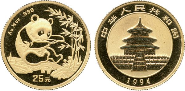 One tenth ounce Chinese Panda 1982-2015