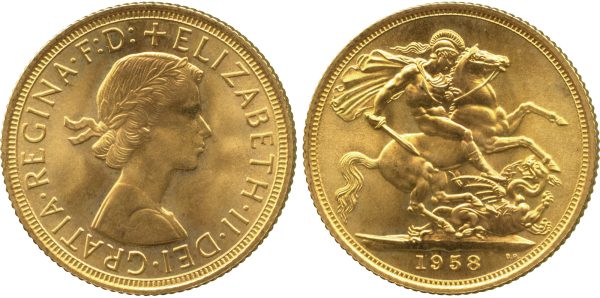 Elizabeth II Pre-Decimal Sovereign (1957-1968) - Image 2