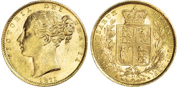 Young Head Victoria Sovereign with Shield Reverse (minted from 1838-1887) - Image 2
